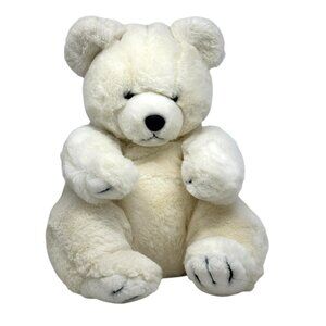 BEGGING BEAR American Wego White Teddy Bear 17" Plush Vintage 80's #8519 *READ*